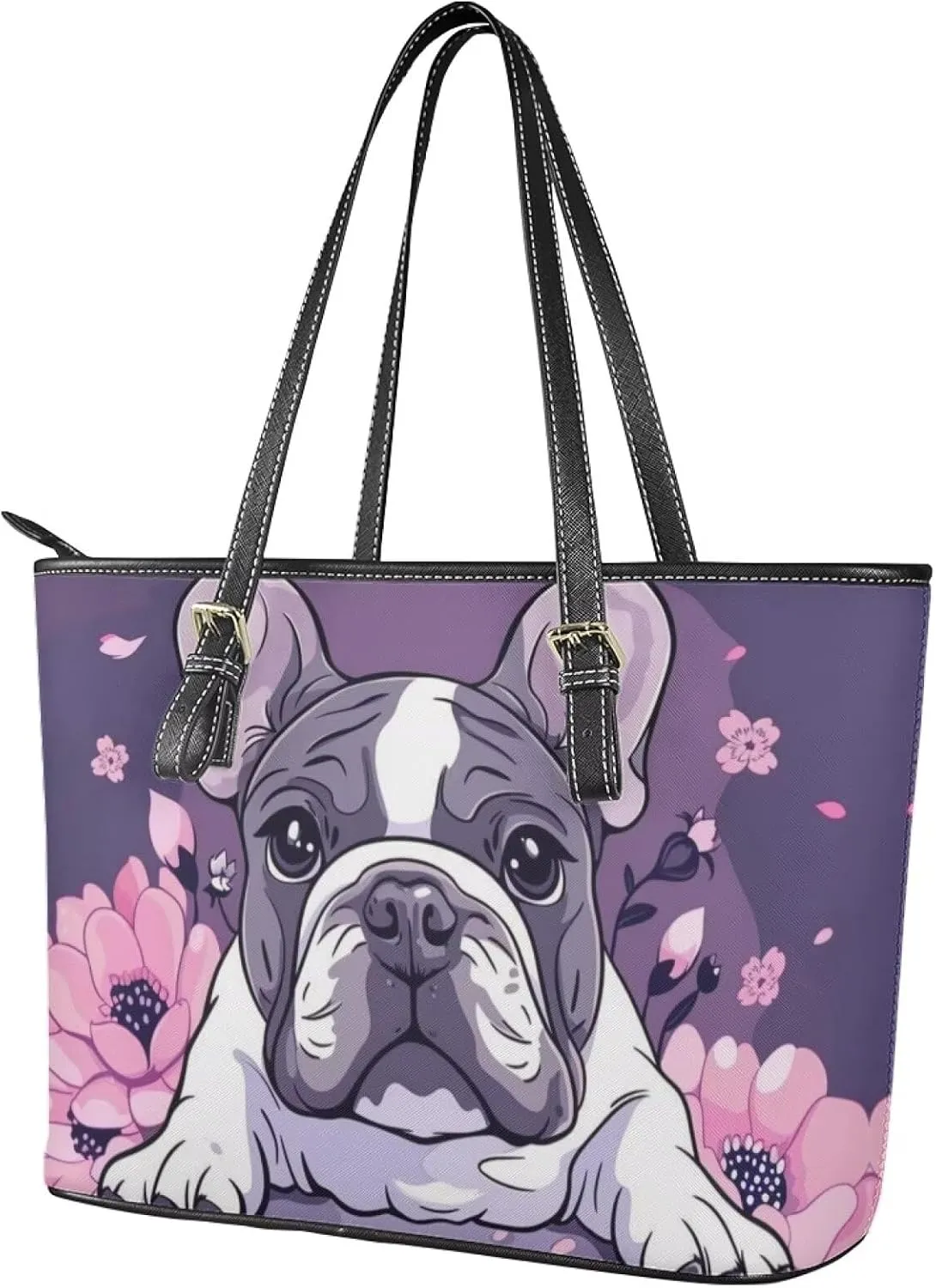 HUGS IDEA Leather Tote Bag for Work Purses Fashion Tote Handbag Large Shoulder Bag Saddle Bag