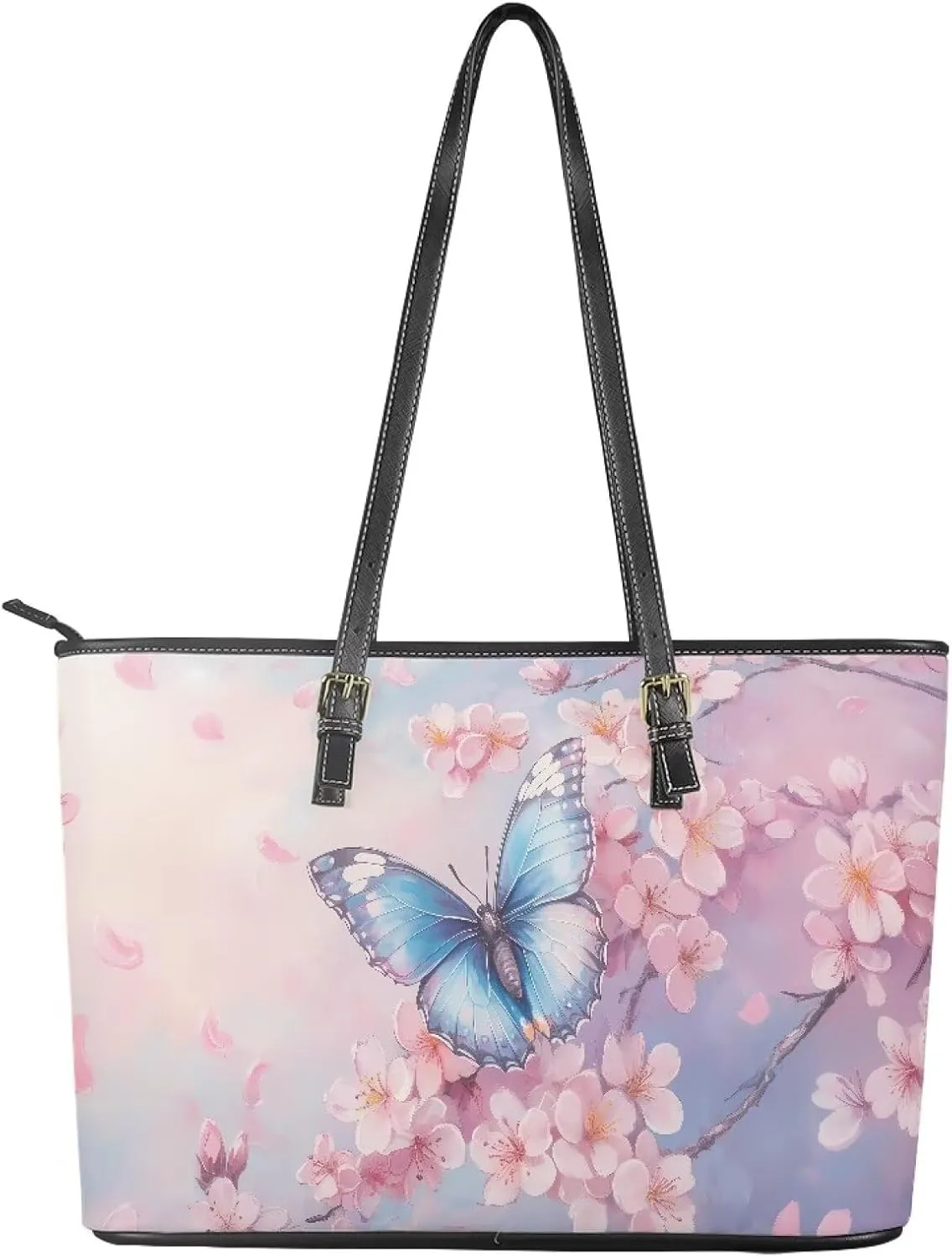 HUGS IDEA Leather Tote Bag for Work Purses Fashion Tote Handbag Large Shoulder Bag Saddle Bag