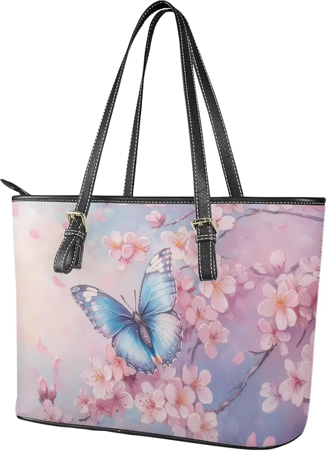 HUGS IDEA Leather Tote Bag for Work Purses Fashion Tote Handbag Large Shoulder Bag Saddle Bag