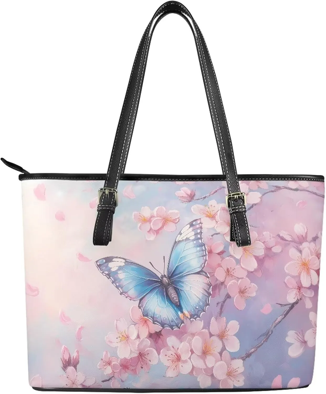 HUGS IDEA Leather Tote Bag for Work Purses Fashion Tote Handbag Large Shoulder Bag Saddle Bag