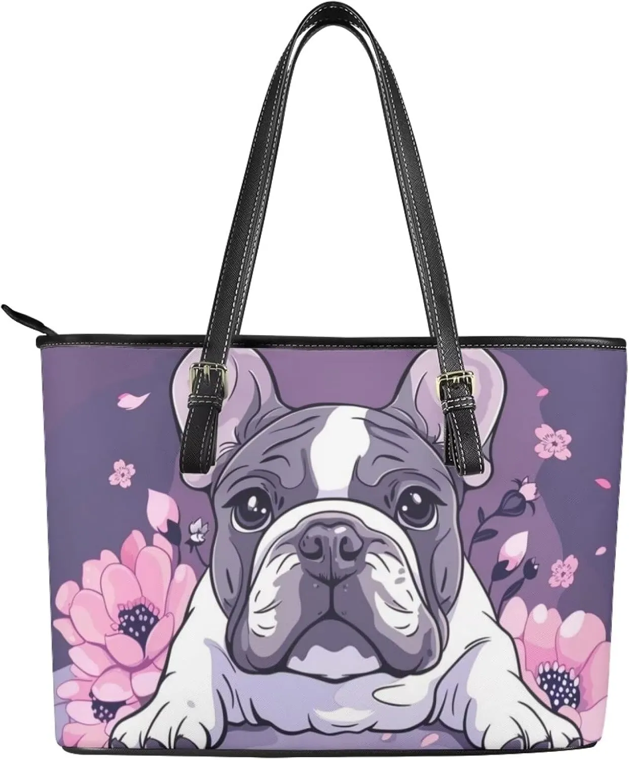 HUGS IDEA Leather Tote Bag for Work Purses Fashion Tote Handbag Large Shoulder Bag Saddle Bag