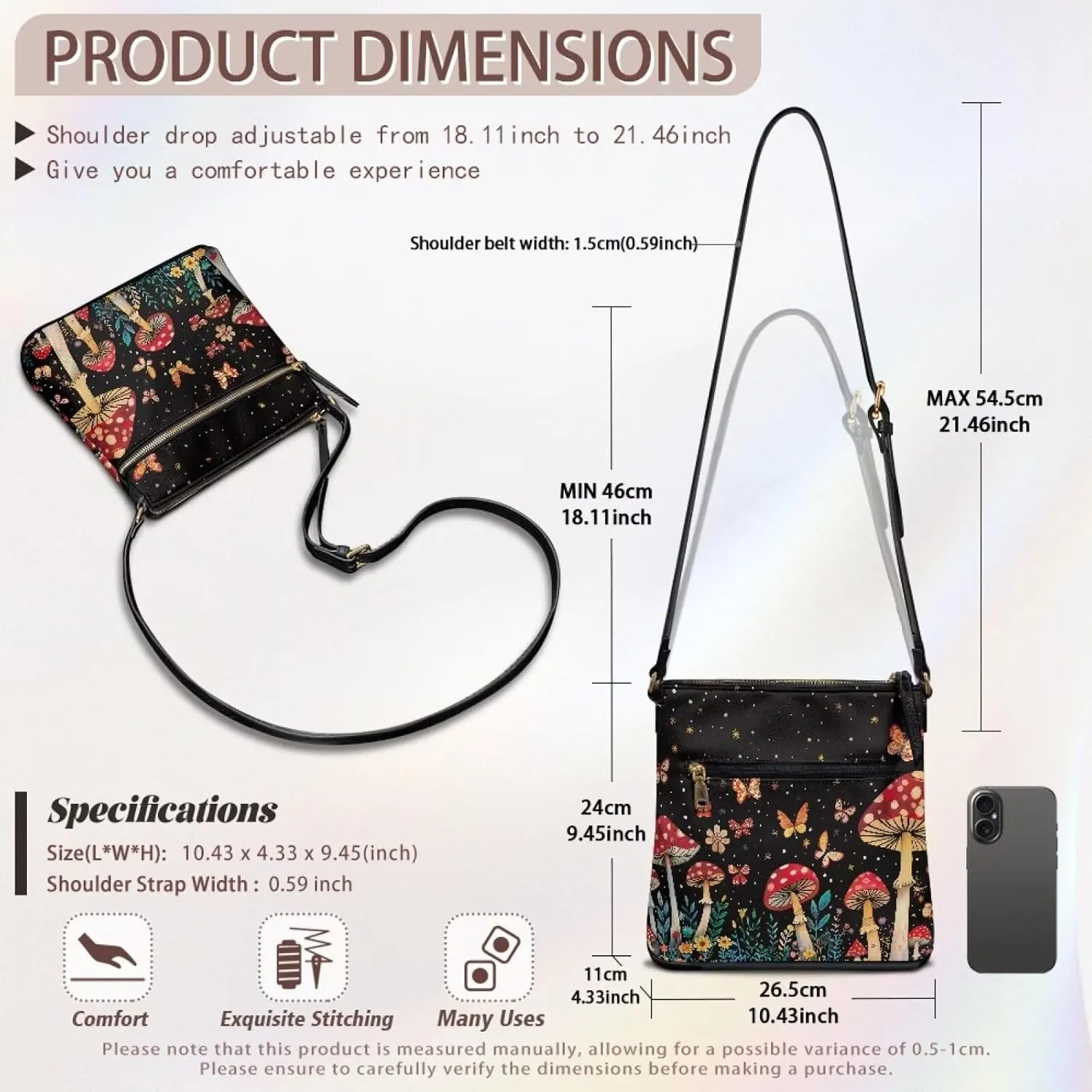 HUGS IDEA Shoulder Handbag Crossbody Purse Large Size Sling Bags Leather Tote Handbags