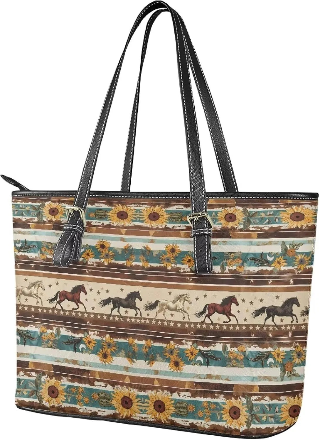HUGS IDEA Shoulder Purse for Women Tote Bag Leather Handbag for Travel Saddle Bag Zipper Wallet