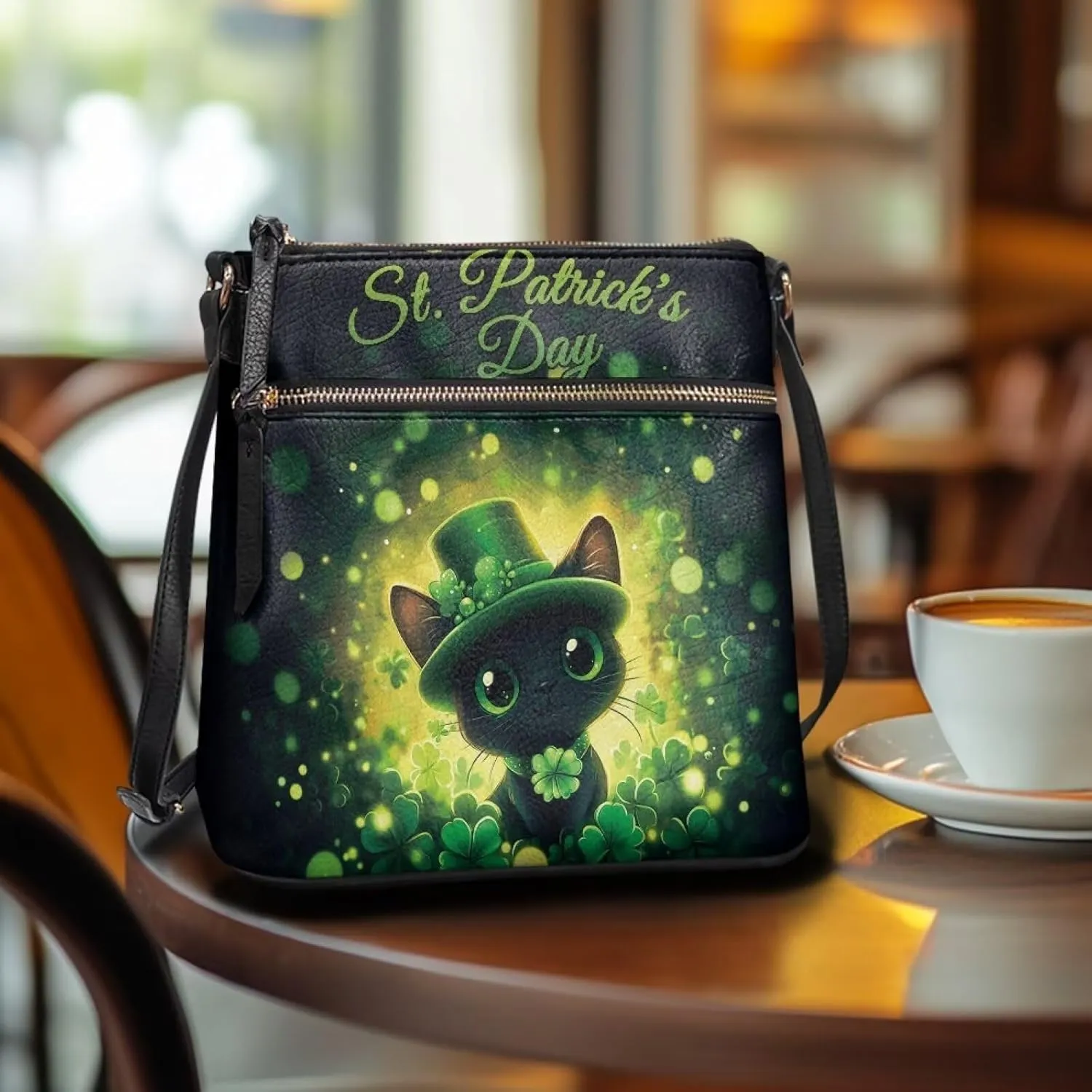 HUGS IDEA St Patrick's Day Crossbody Bag Fashion Shoulder Handbag for Holiday Party Bucket Bag