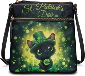 HUGS IDEA St Patrick's Day Crossbody Bag Fashion Shoulder Handbag for Holiday Party Bucket Bag