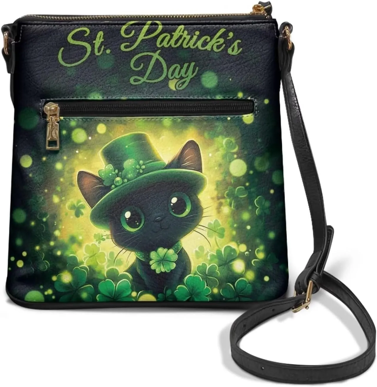 HUGS IDEA St Patrick's Day Crossbody Bag Fashion Shoulder Handbag for Holiday Party Bucket Bag