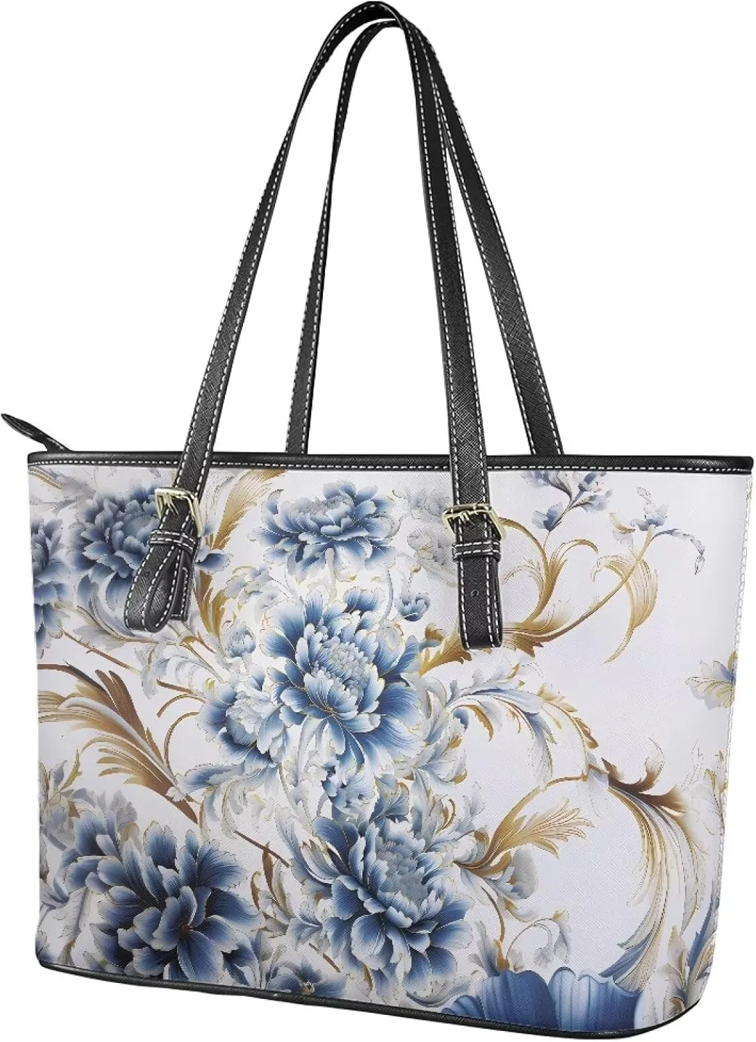 HUGS IDEA Tote Shoulder Bag Leather Tote Purse for Women Work Bag Saddle Bag Portable Handbag