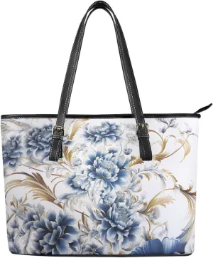 HUGS IDEA Tote Shoulder Bag Leather Tote Purse for Women Work Bag Saddle Bag Portable Handbag