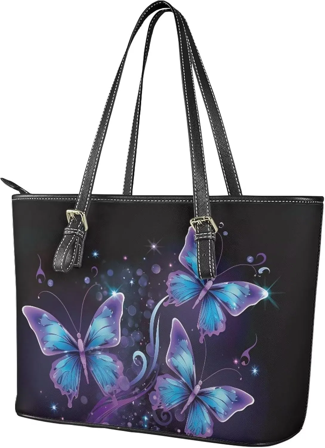 HUGS IDEA Tote Shoulder Bag Leather Tote Purse for Women Work Bag Saddle Bag Portable Handbag