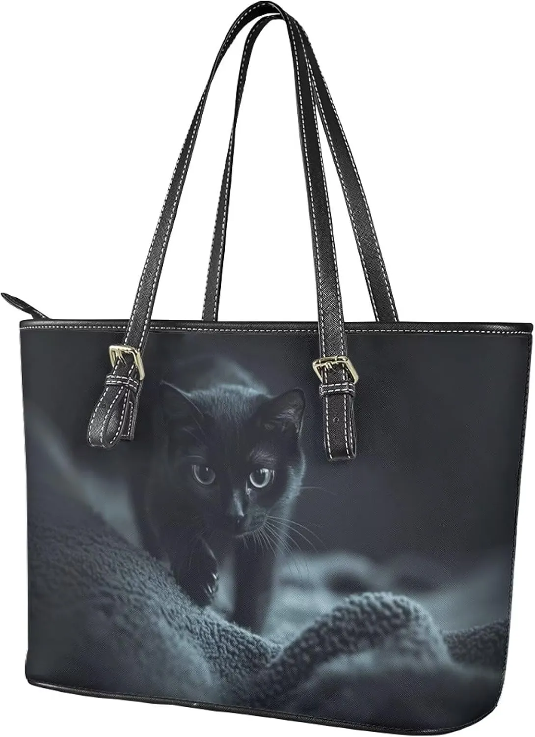 HUGS IDEA Tote Shoulder Bag Leather Tote Purse for Women Work Bag Saddle Bag Portable Handbag