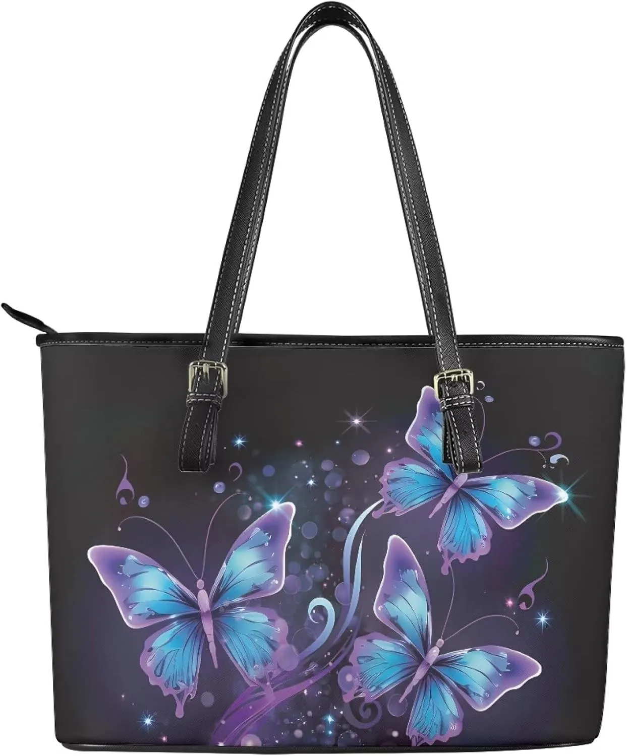 HUGS IDEA Tote Shoulder Bag Leather Tote Purse for Women Work Bag Saddle Bag Portable Handbag