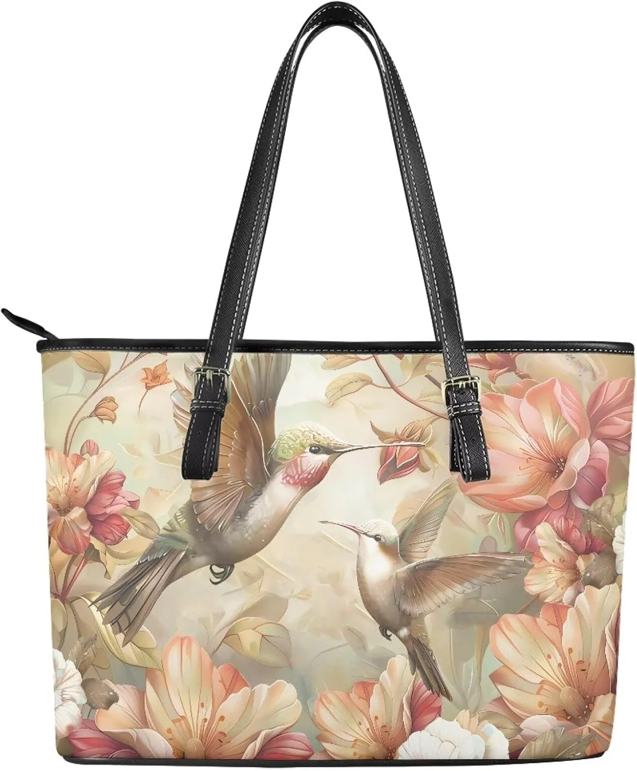 HUGS IDEA Tote Shoulder Bag Leather Tote Purse for Women Work Bag Saddle Bag Portable Handbag