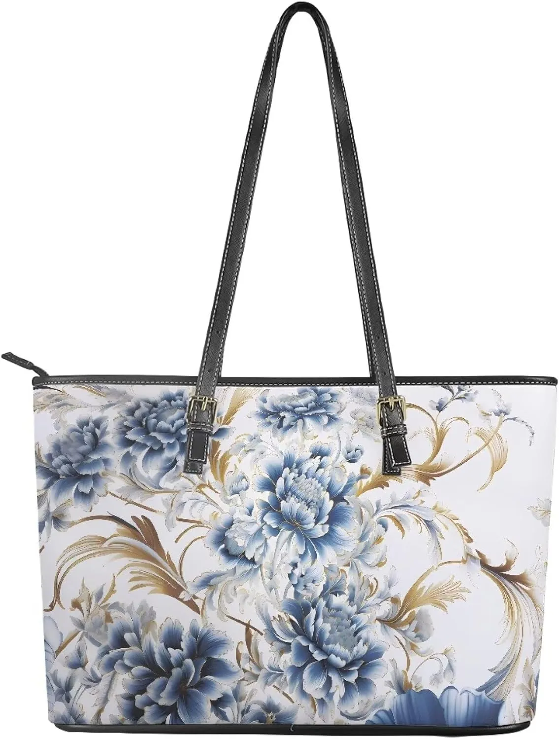 HUGS IDEA Tote Shoulder Bag Leather Tote Purse for Women Work Bag Saddle Bag Portable Handbag