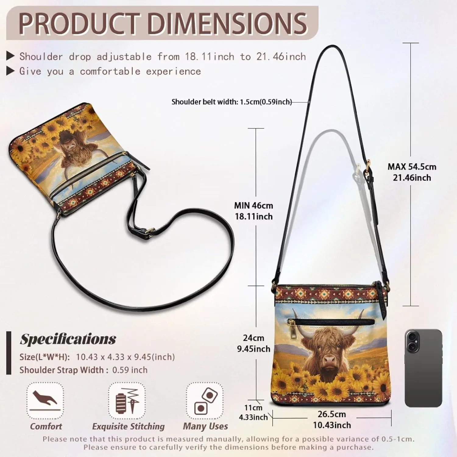 HUGS IDEA Women Crossbody Bag Fashion Shoulder Handbag Purse Large Capacity Tote Hobo Bag