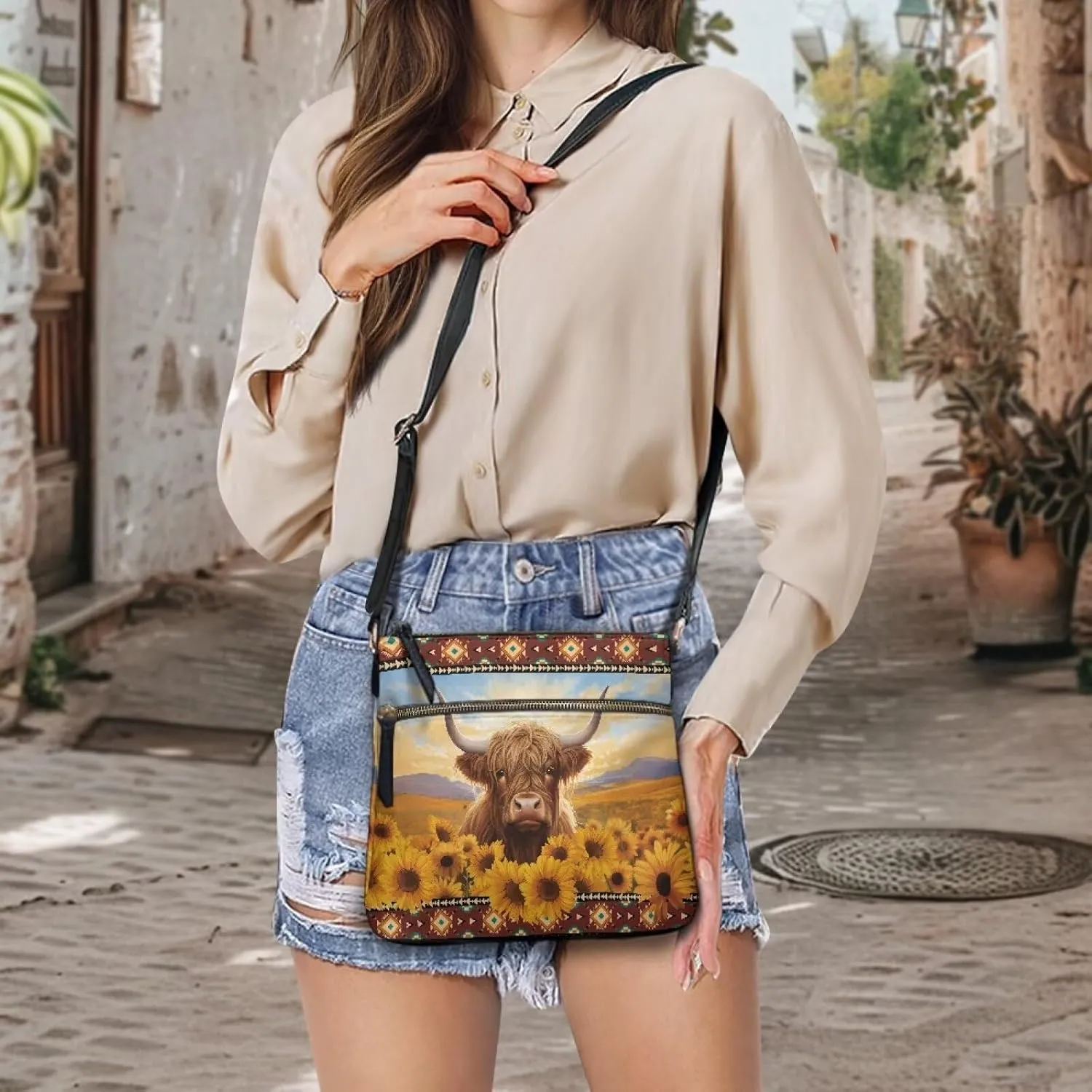 HUGS IDEA Women Crossbody Bag Fashion Shoulder Handbag Purse Large Capacity Tote Hobo Bag