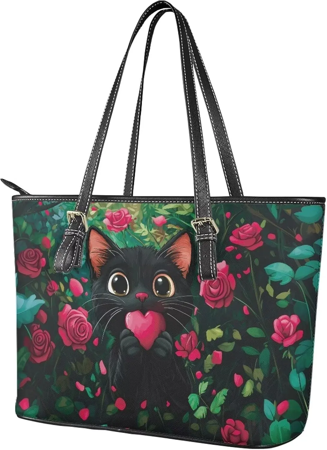 HUGS IDEA Women Leather Tote Bag Leather Purses Fashion Valentine's Day Tote Handbag Shoulder Bag