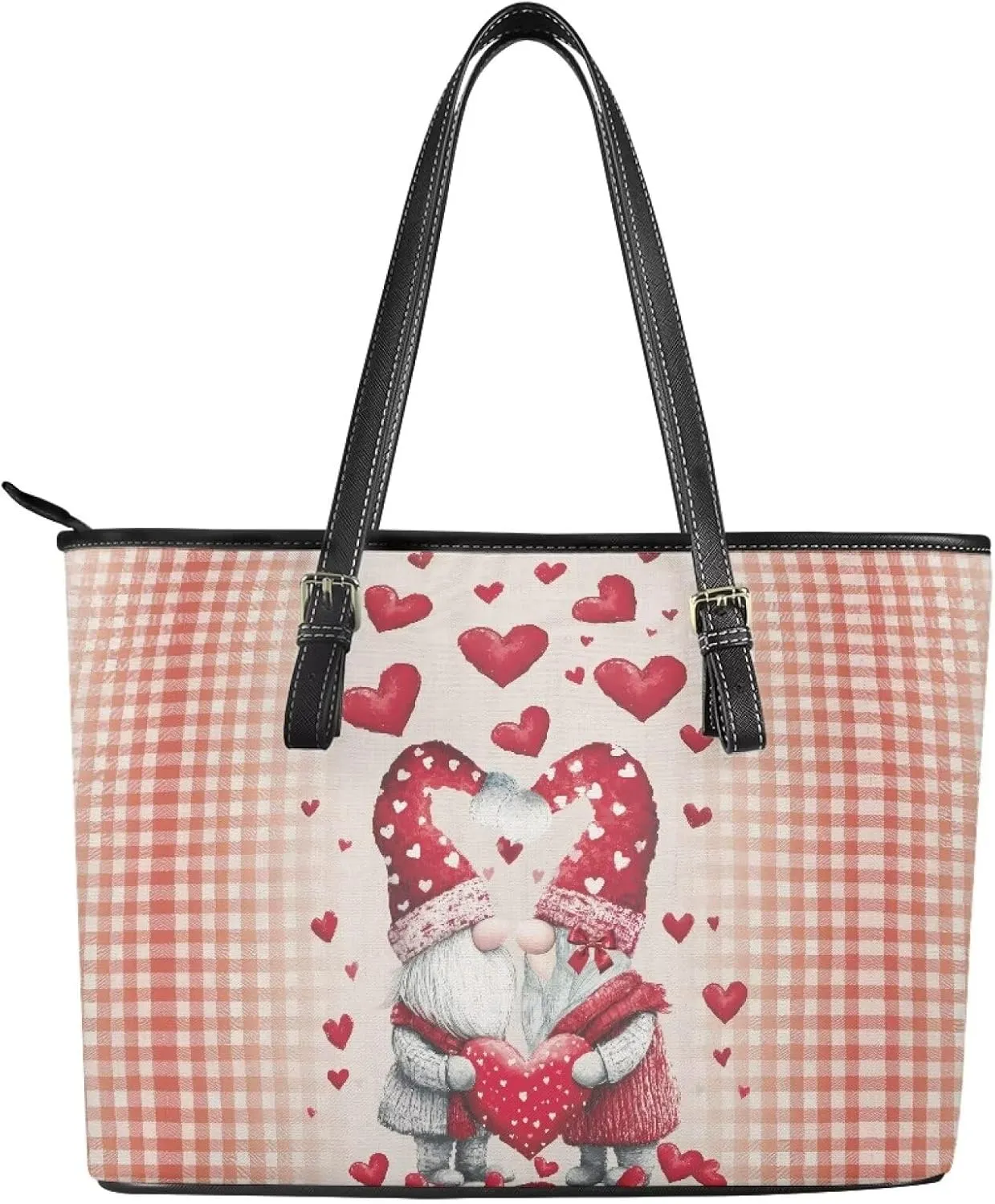 HUGS IDEA Women Leather Tote Bag Leather Purses Fashion Valentine's Day Tote Handbag Shoulder Bag