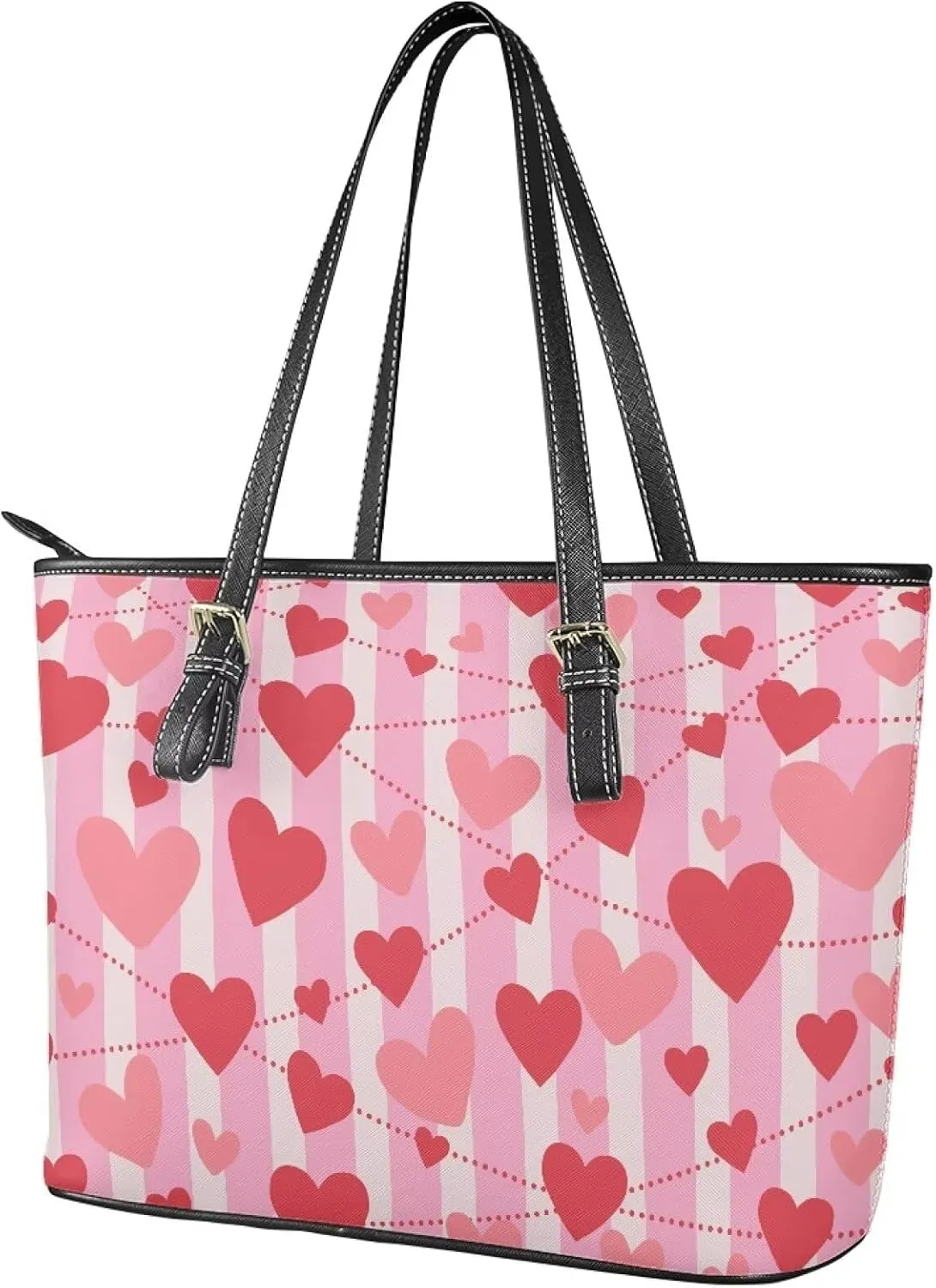 HUGS IDEA Women Leather Tote Bag Leather Purses Fashion Valentine's Day Tote Handbag Shoulder Bag