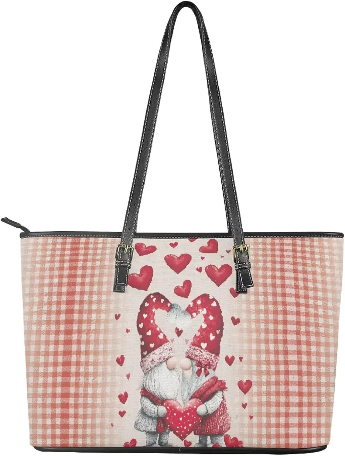 HUGS IDEA Women Leather Tote Bag Leather Purses Fashion Valentine's Day Tote Handbag Shoulder Bag