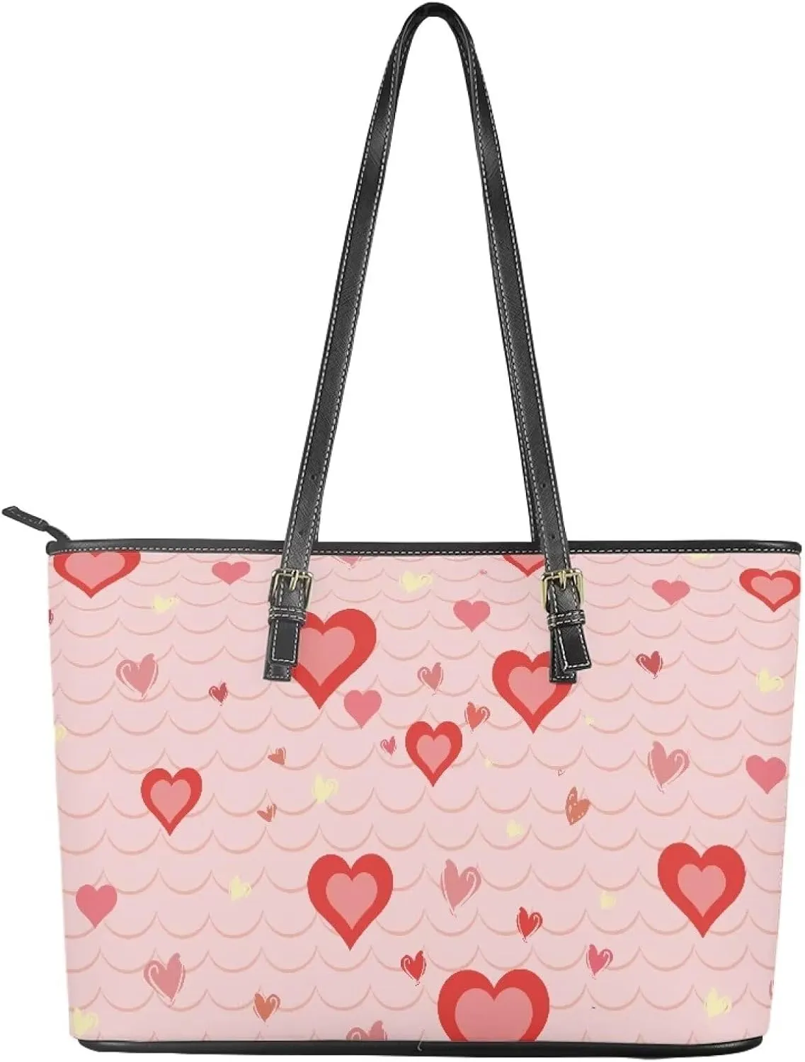 HUGS IDEA Women Leather Tote Bag Leather Purses Fashion Valentine's Day Tote Handbag Shoulder Bag