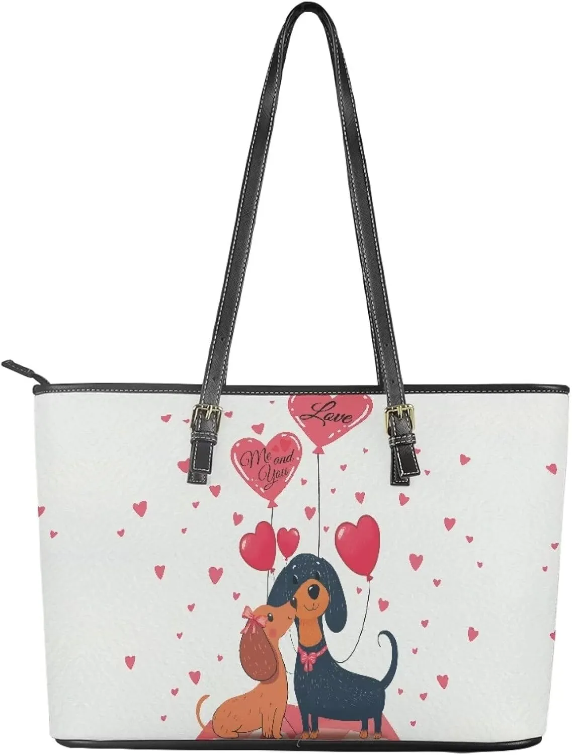 HUGS IDEA Women Leather Tote Bag Leather Purses Fashion Valentine's Day Tote Handbag Shoulder Bag
