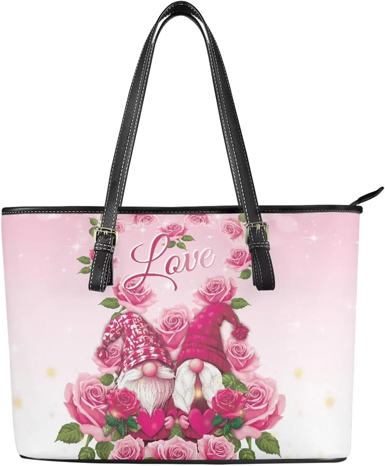 HUGS IDEA Women Leather Tote Bag Leather Purses Fashion Valentine's Day Tote Handbag Shoulder Bag