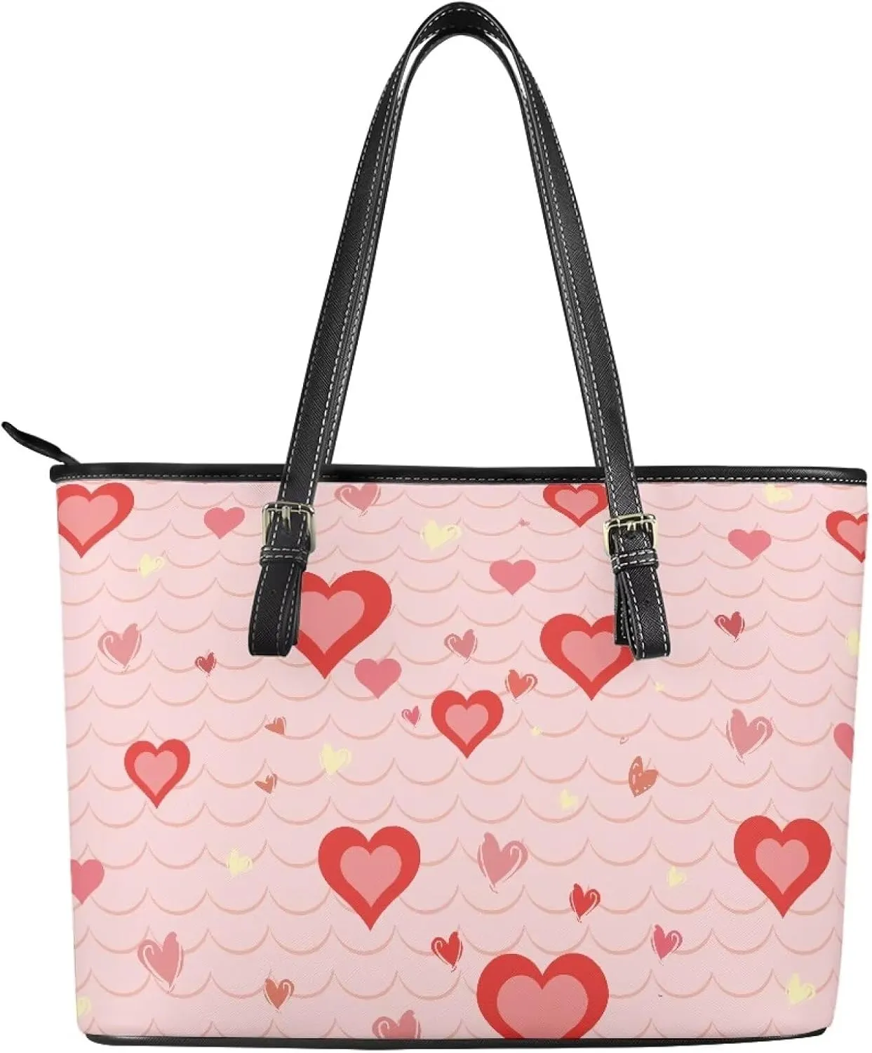 HUGS IDEA Women Leather Tote Bag Leather Purses Fashion Valentine's Day Tote Handbag Shoulder Bag