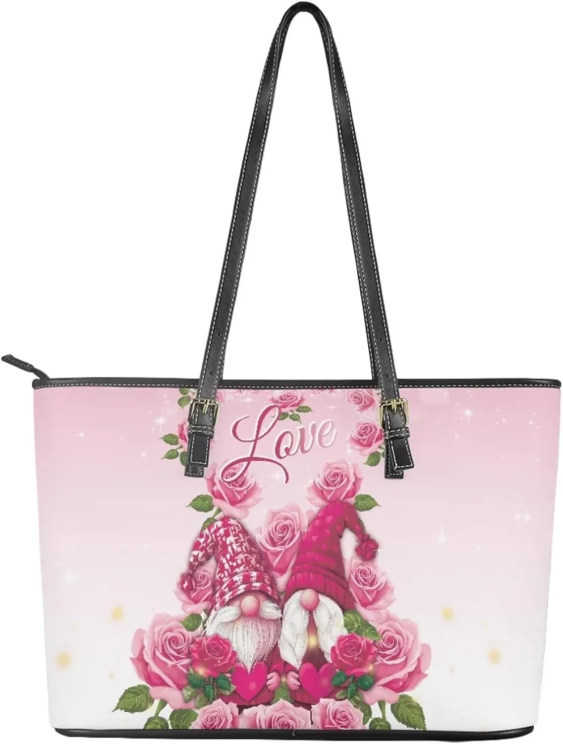 HUGS IDEA Women Leather Tote Bag Leather Purses Fashion Valentine's Day Tote Handbag Shoulder Bag