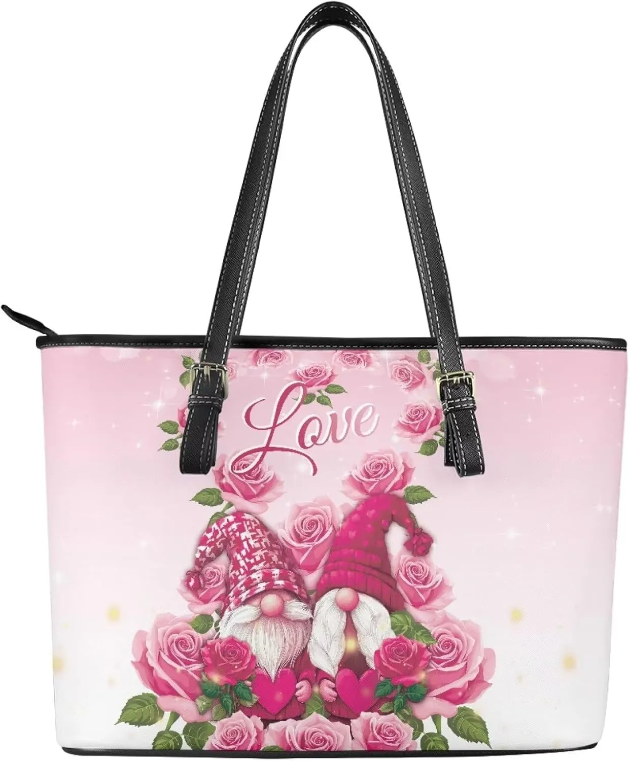 HUGS IDEA Women Leather Tote Bag Leather Purses Fashion Valentine's Day Tote Handbag Shoulder Bag