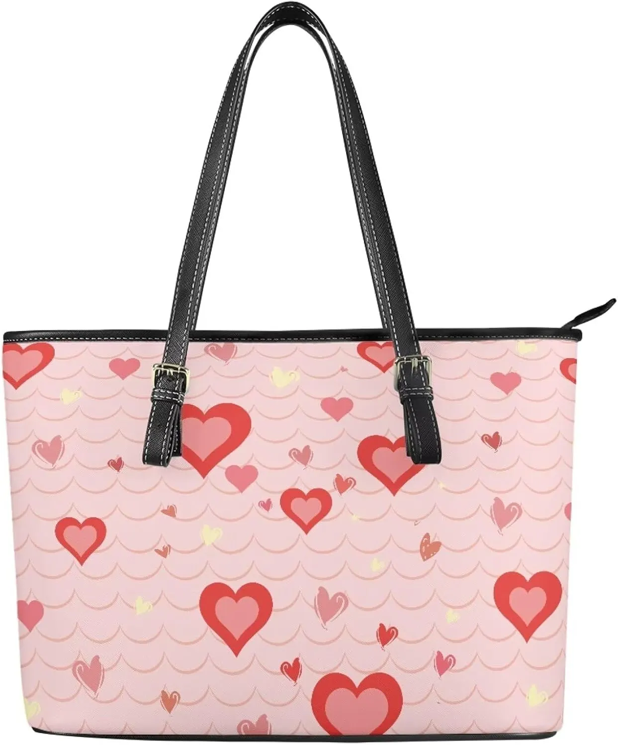 HUGS IDEA Women Leather Tote Bag Leather Purses Fashion Valentine's Day Tote Handbag Shoulder Bag
