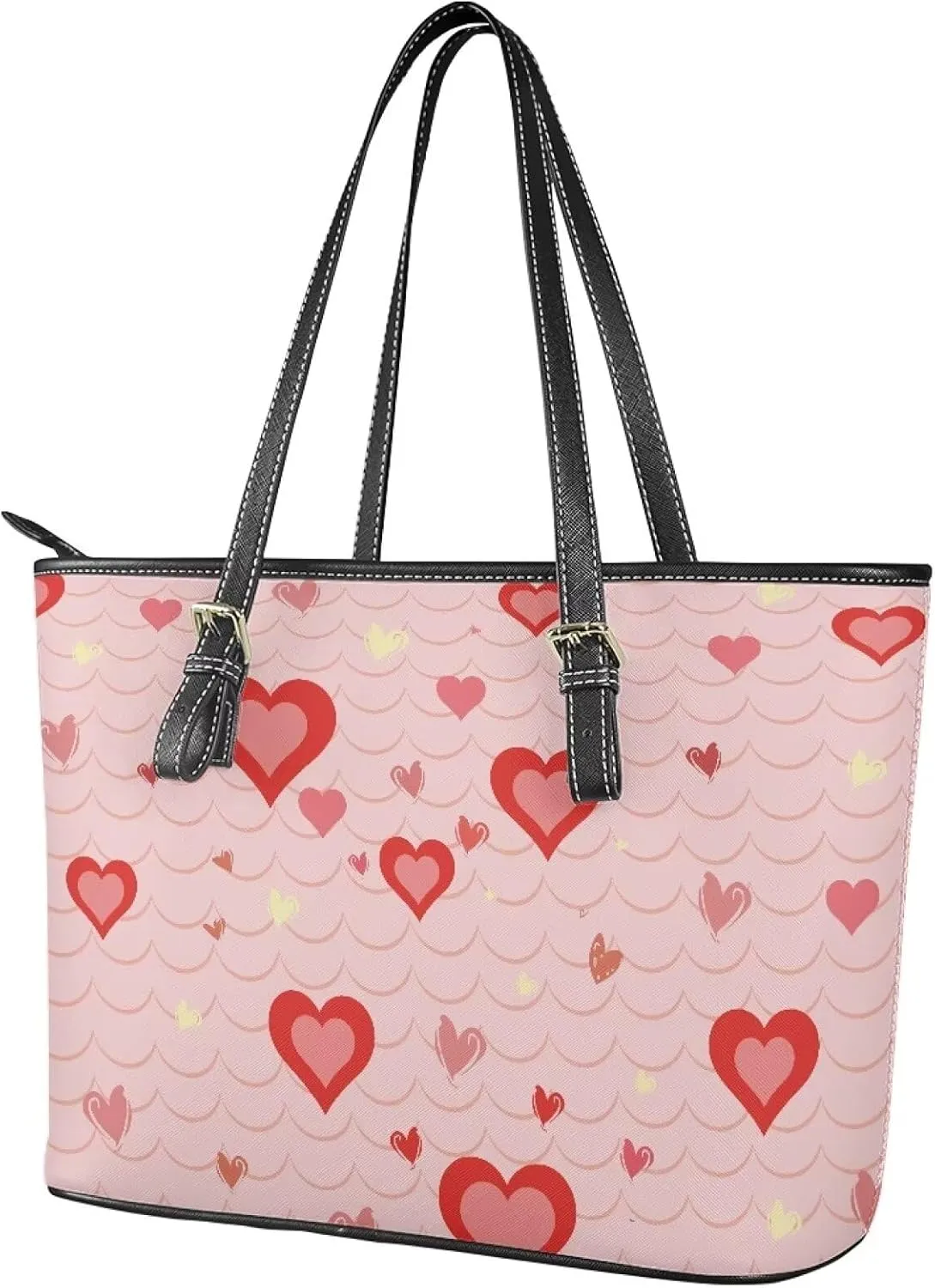 HUGS IDEA Women Leather Tote Bag Leather Purses Fashion Valentine's Day Tote Handbag Shoulder Bag