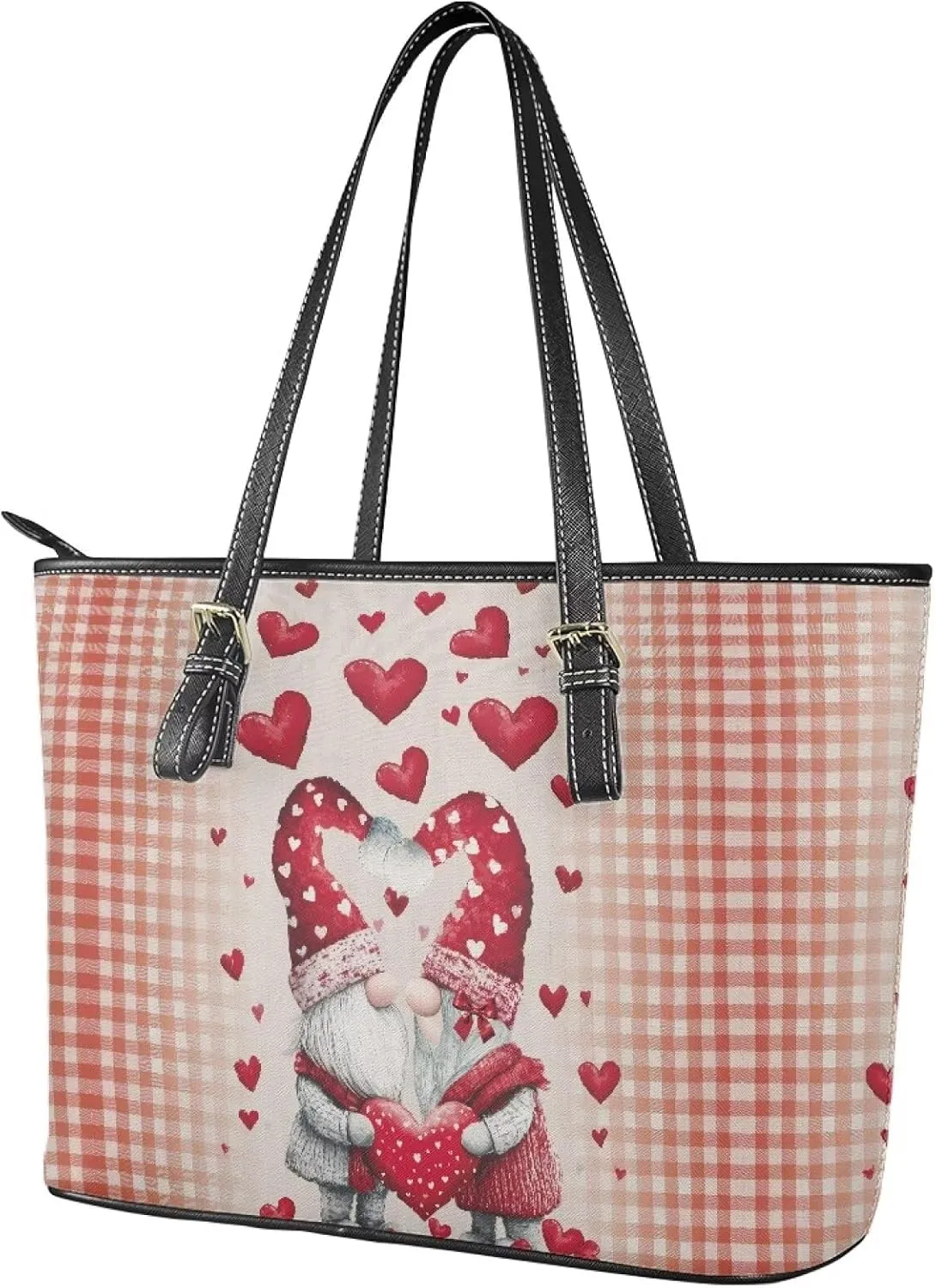HUGS IDEA Women Leather Tote Bag Leather Purses Fashion Valentine's Day Tote Handbag Shoulder Bag