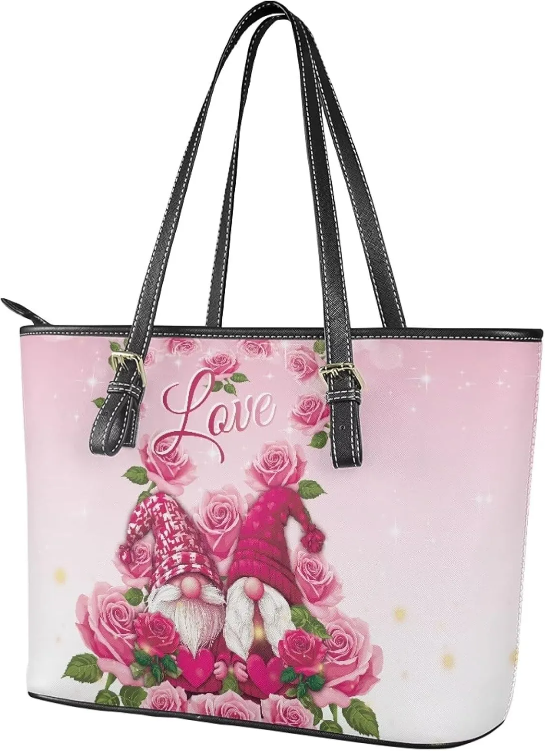 HUGS IDEA Women Leather Tote Bag Leather Purses Fashion Valentine's Day Tote Handbag Shoulder Bag