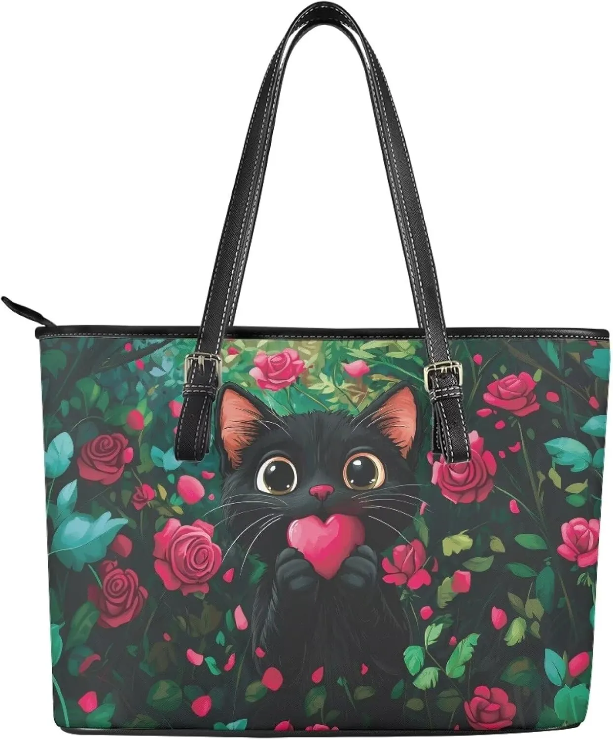 HUGS IDEA Women Leather Tote Bag Leather Purses Fashion Valentine's Day Tote Handbag Shoulder Bag