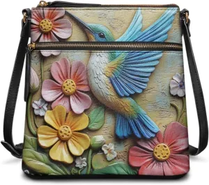 HUGS IDEA Women's Crossbody Purse for Work Large Leather Handbag with Adjustable Shoulder Strap