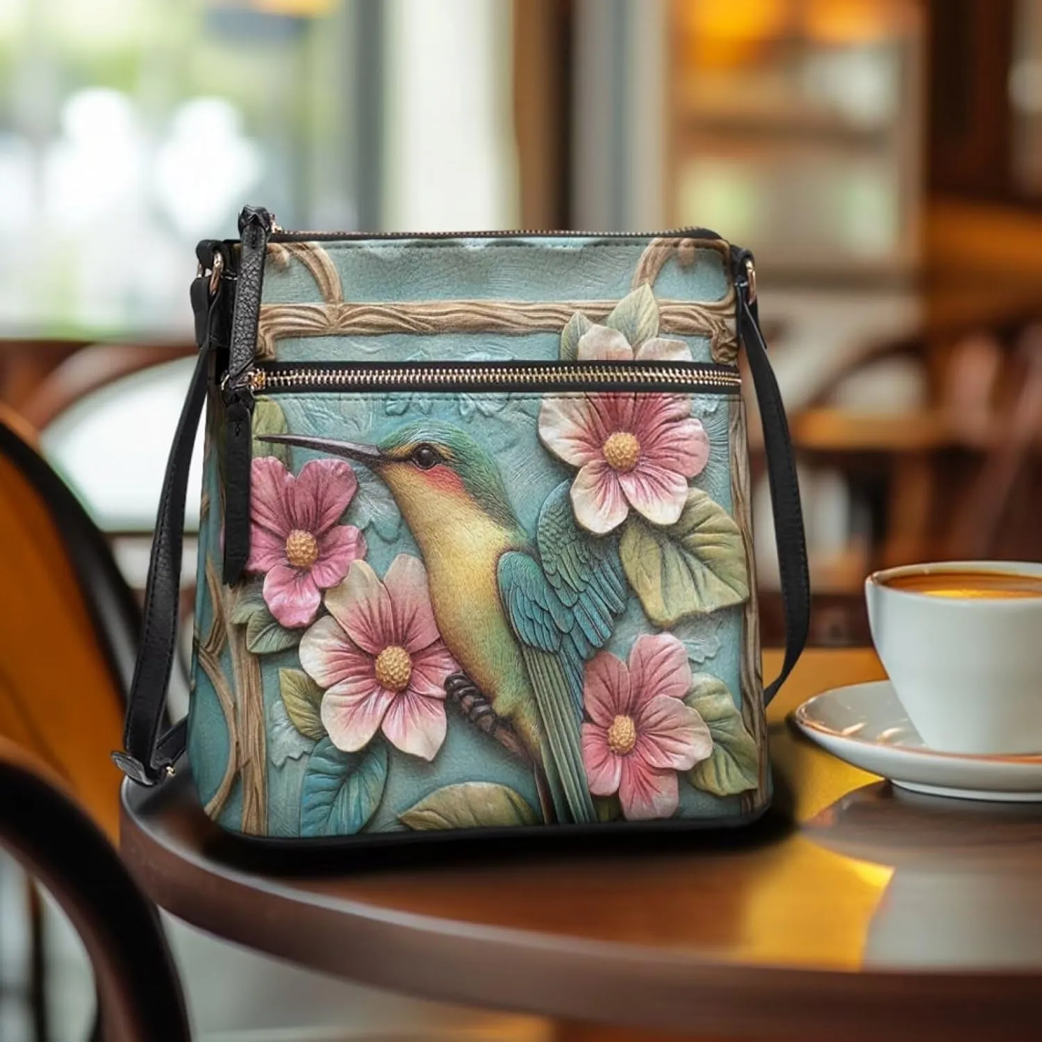 HUGS IDEA Women's Crossbody Purse for Work Large Leather Handbag with Adjustable Shoulder Strap