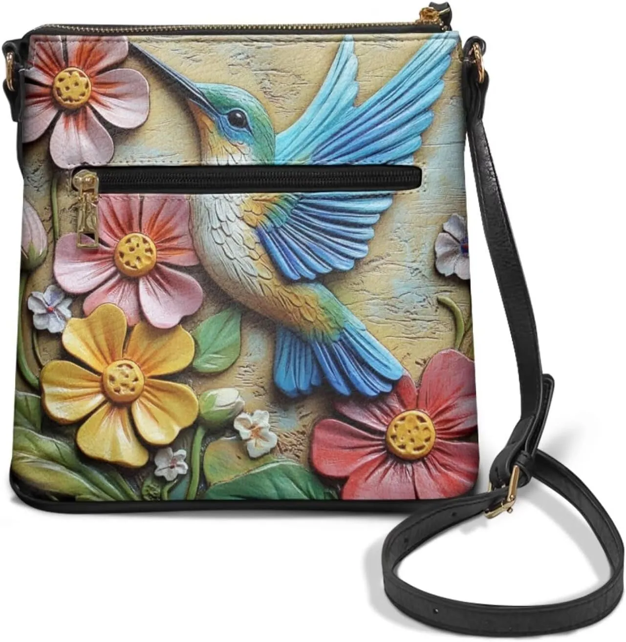 HUGS IDEA Women's Crossbody Purse for Work Large Leather Handbag with Adjustable Shoulder Strap