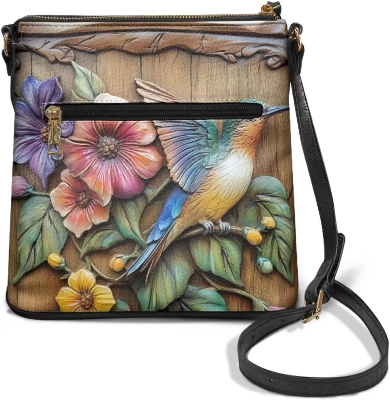 HUGS IDEA Women's Crossbody Purse for Work Large Leather Handbag with Adjustable Shoulder Strap