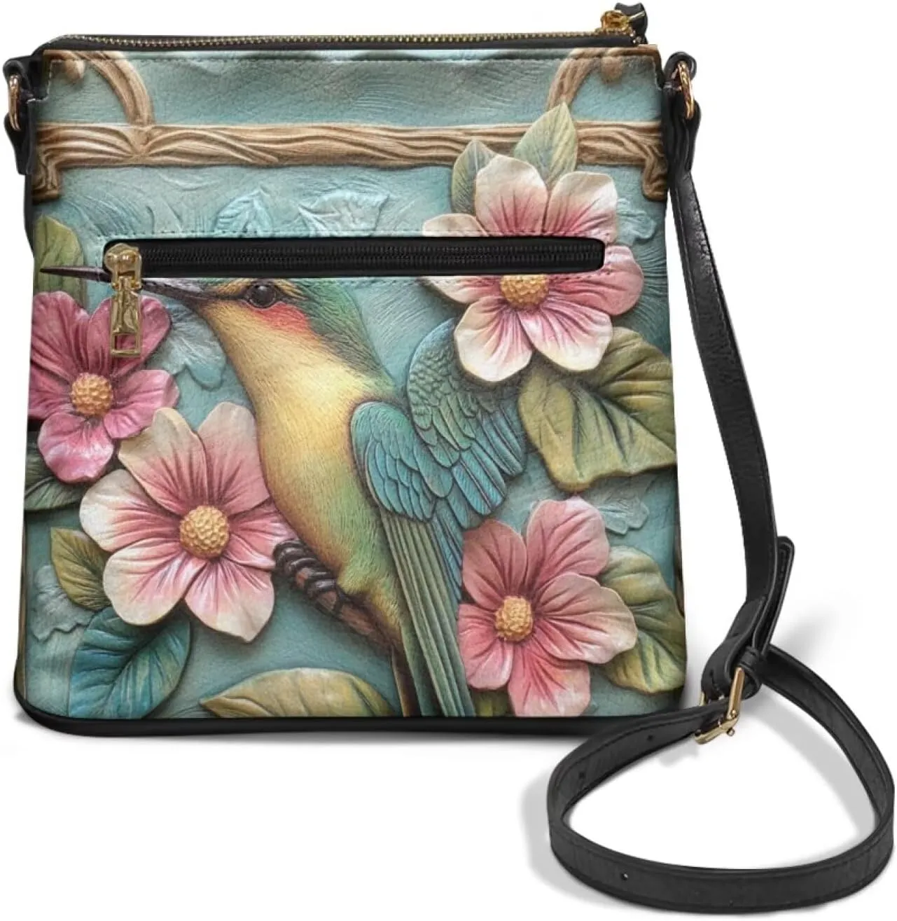 HUGS IDEA Women's Crossbody Purse for Work Large Leather Handbag with Adjustable Shoulder Strap