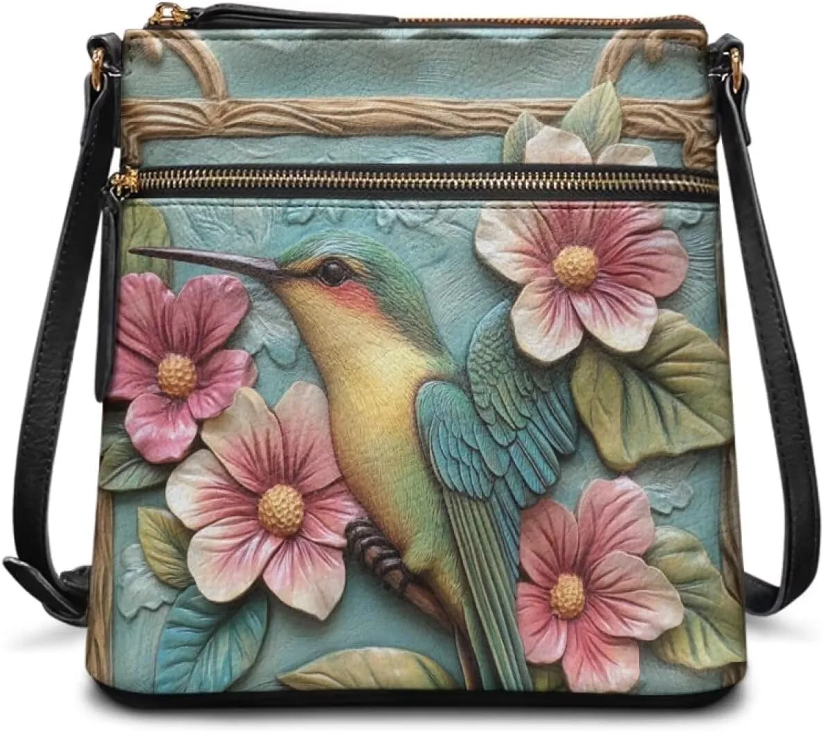 HUGS IDEA Women's Crossbody Purse for Work Large Leather Handbag with Adjustable Shoulder Strap