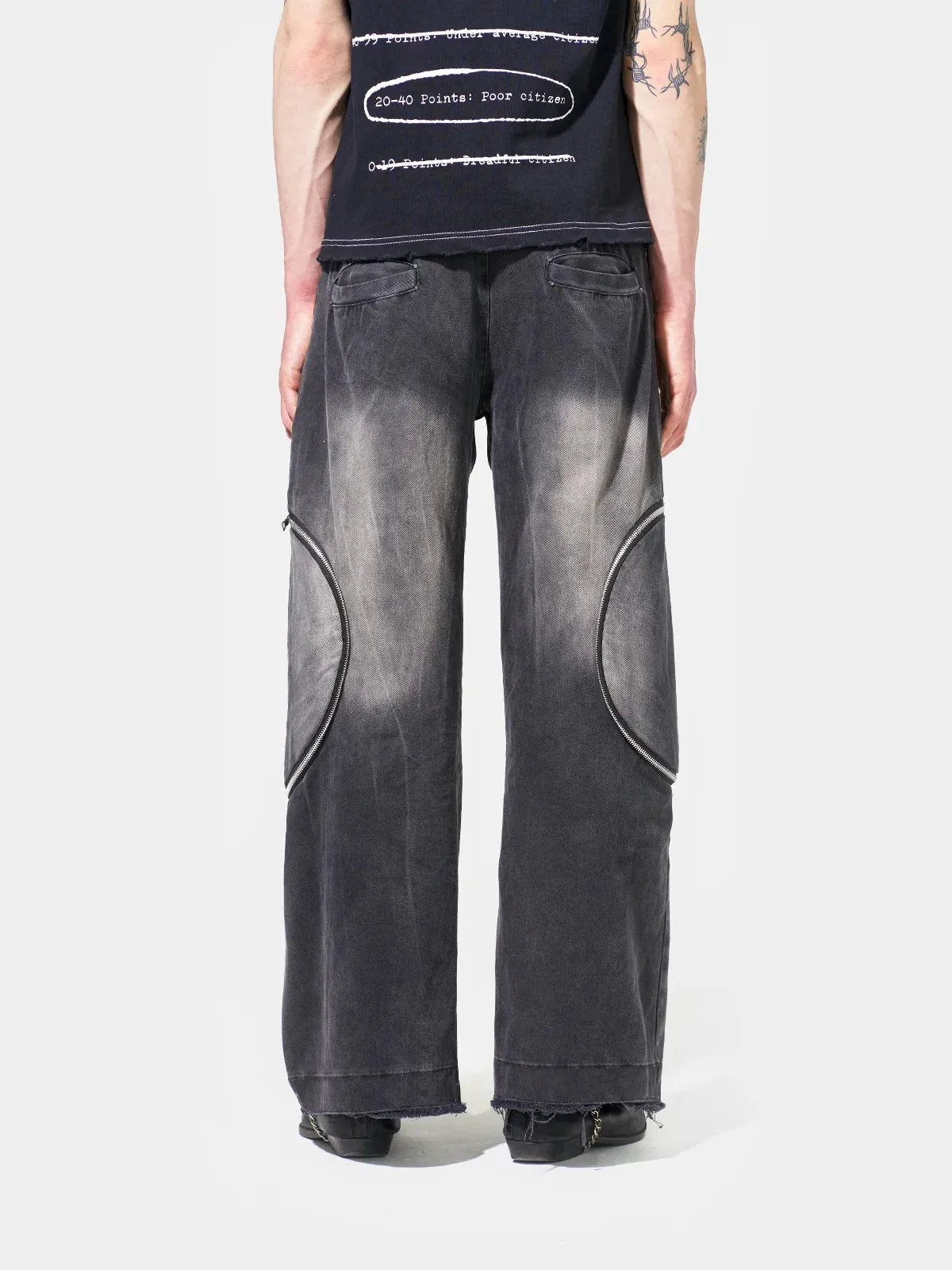 I Love Circle Zip Jeans