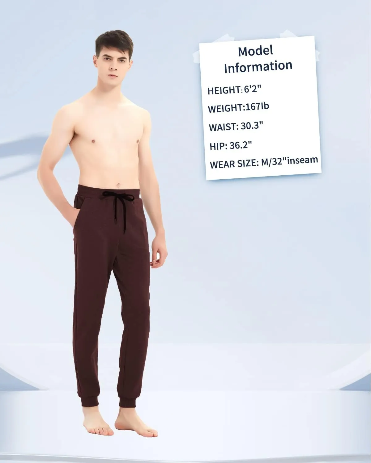 Idtswch 30/32/34/36/38/40 Long Inseam Mens Tall Sweatpants Extra Long Joggers Pant with Zip Pockets