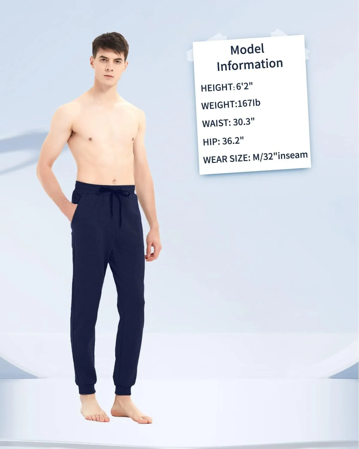 Idtswch 30/32/34/36/38/40 Long Inseam Mens Tall Sweatpants Extra Long Joggers Pant with Zip Pockets