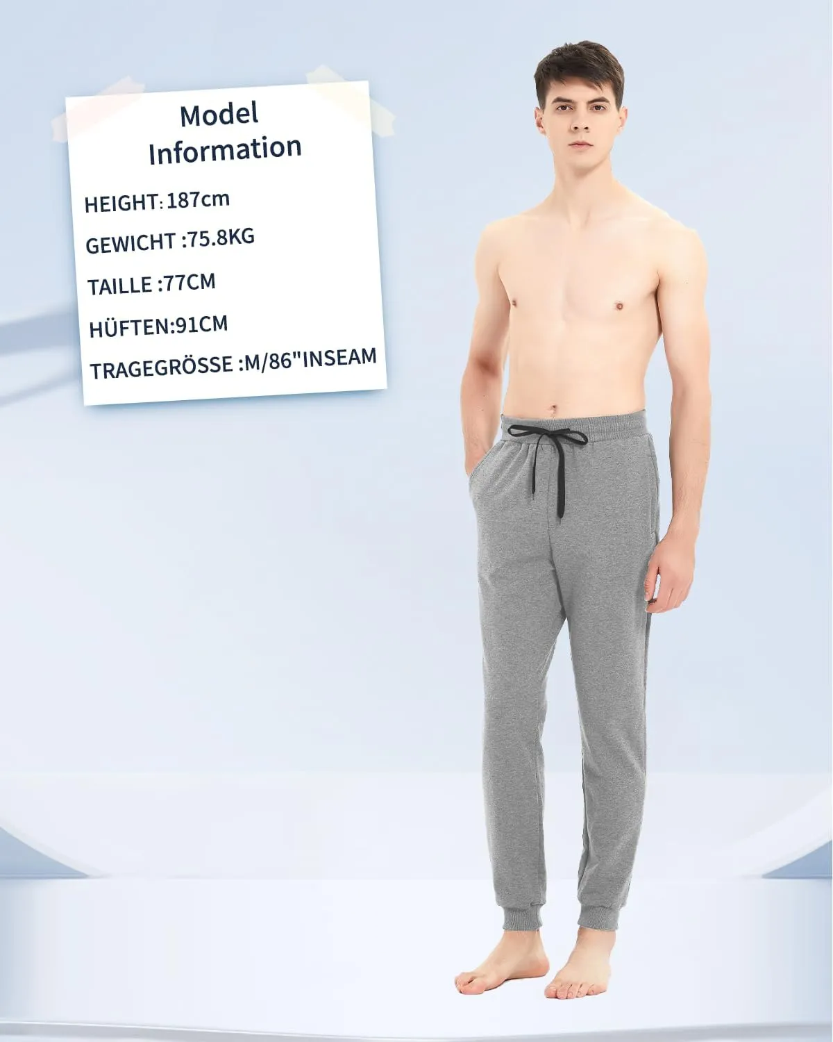 Idtswch 30/32/34/36/38/40 Long Inseam Mens Tall Sweatpants Extra Long Joggers Pant with Zip Pockets