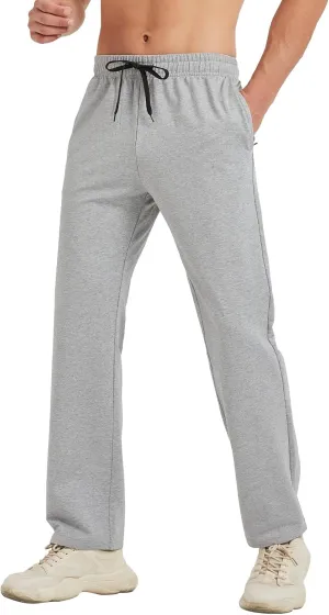 Idtswch 30/32/34/36/38/40 Long Inseam Mens Tall Sweatpants Open Bottom Joggers Athletic Yoga Pants with Pockets