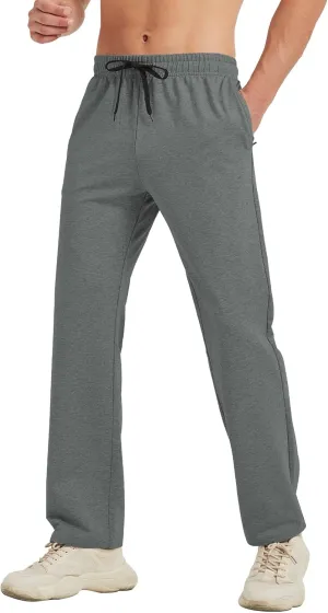 Idtswch 30/32/34/36/38/40 Long Inseam Mens Tall Sweatpants Open Bottom Joggers Athletic Yoga Pants with Pockets