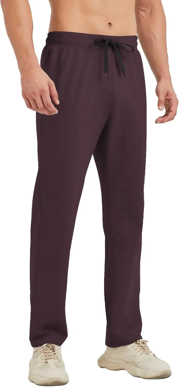 Idtswch 30/32/34/36/38/40 Long Inseam Mens Tall Sweatpants Open Bottom Joggers Athletic Yoga Pants with Pockets