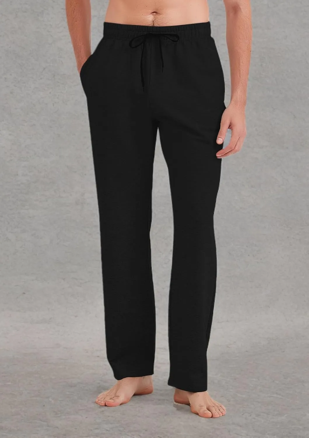 Idtswch 30/32/34/36/38/40 Long Inseam Mens Tall Sweatpants Open Bottom Joggers Athletic Yoga Pants with Pockets
