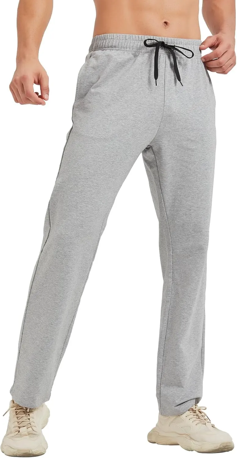 Idtswch 30/32/34/36/38/40 Long Inseam Mens Tall Sweatpants Open Bottom Joggers Athletic Yoga Pants with Pockets