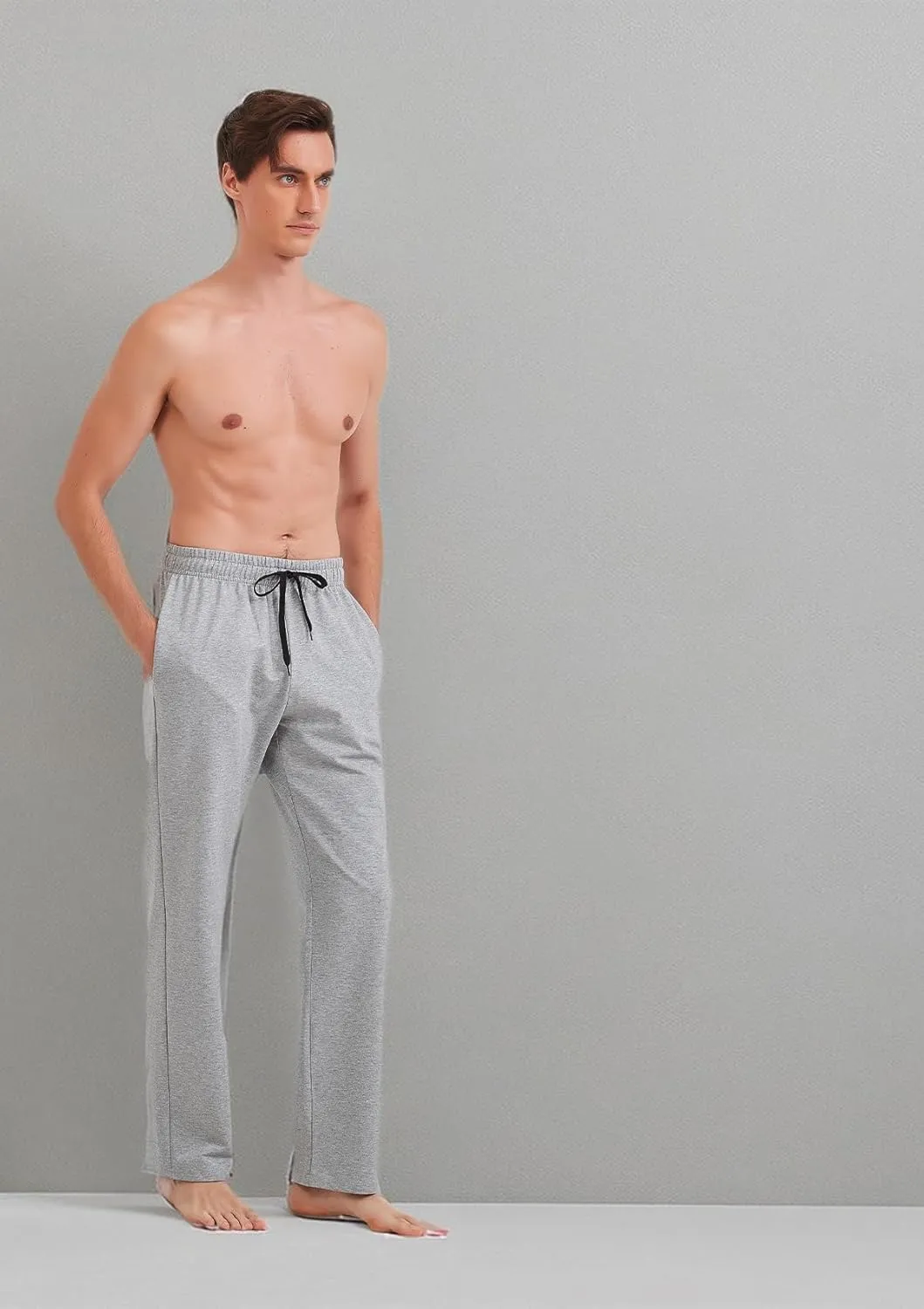 Idtswch 30/32/34/36/38/40 Long Inseam Mens Tall Sweatpants Open Bottom Joggers Athletic Yoga Pants with Pockets